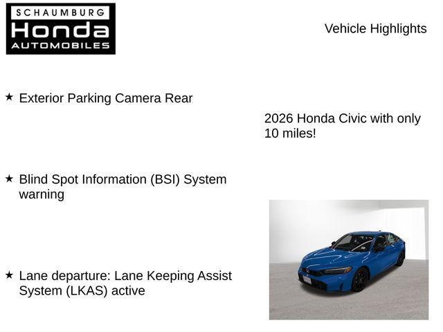 new 2026 Honda Civic car, priced at $27,617