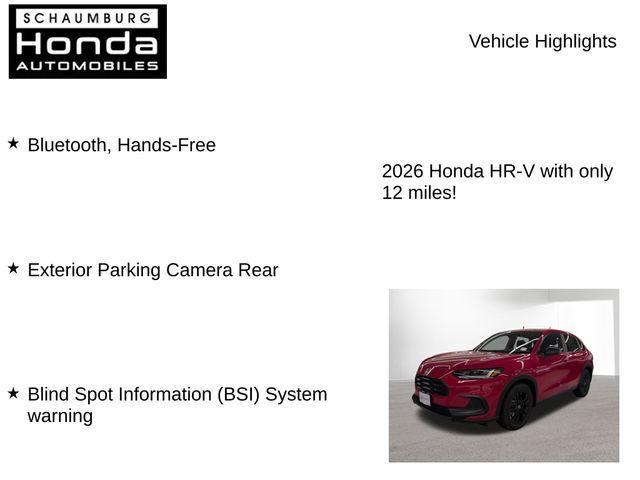 new 2026 Honda HR-V car, priced at $29,564
