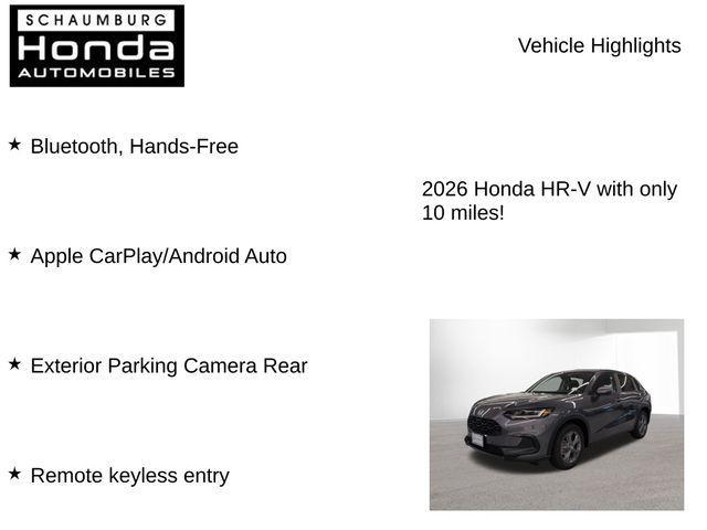 new 2026 Honda HR-V car, priced at $27,987