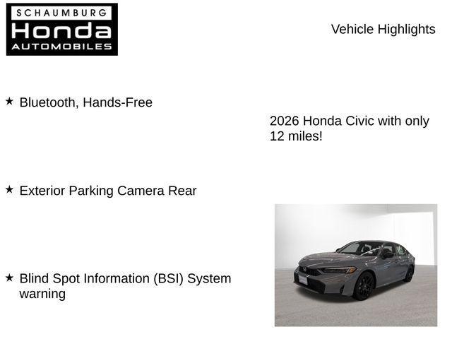 new 2026 Honda Civic Hybrid car, priced at $29,047
