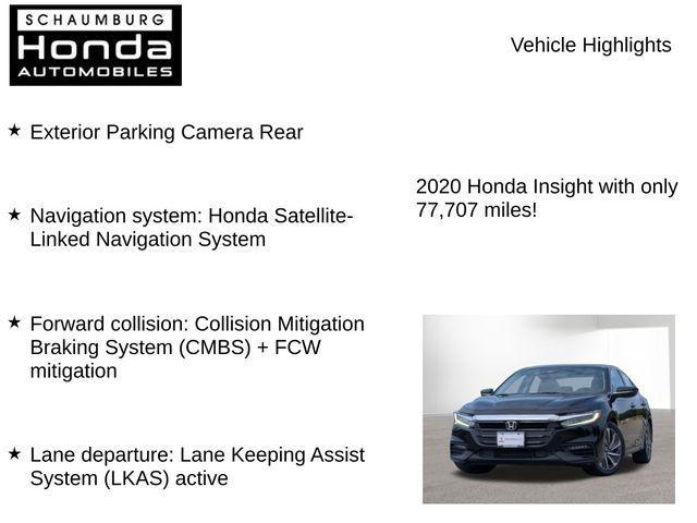 used 2020 Honda Insight car, priced at $20,200