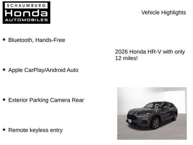 new 2026 Honda HR-V car, priced at $27,987