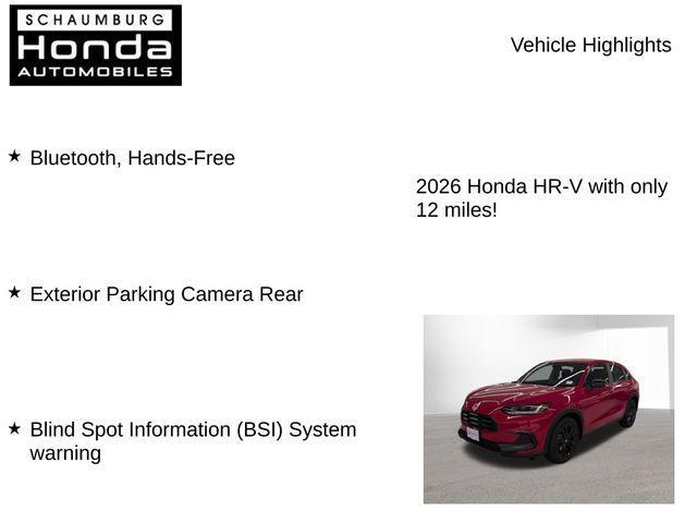 new 2026 Honda HR-V car, priced at $29,564