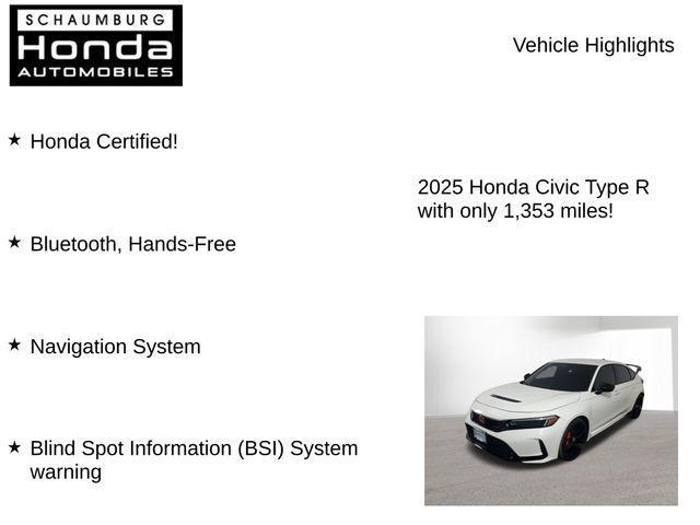 used 2025 Honda Civic Type R car, priced at $49,900