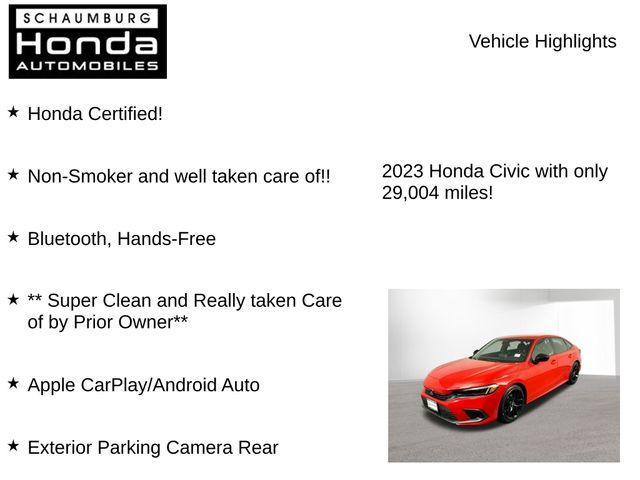 used 2023 Honda Civic car, priced at $23,500