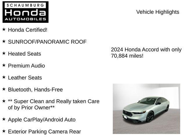 used 2024 Honda Accord Hybrid car, priced at $26,200