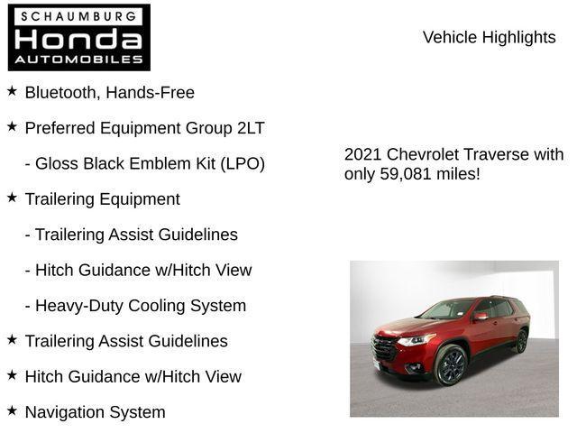 used 2021 Chevrolet Traverse car, priced at $28,600