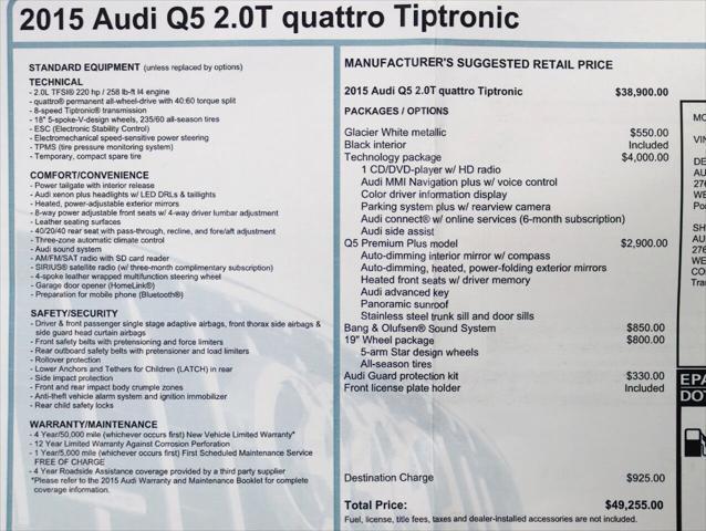 used 2015 Audi Q5 car
