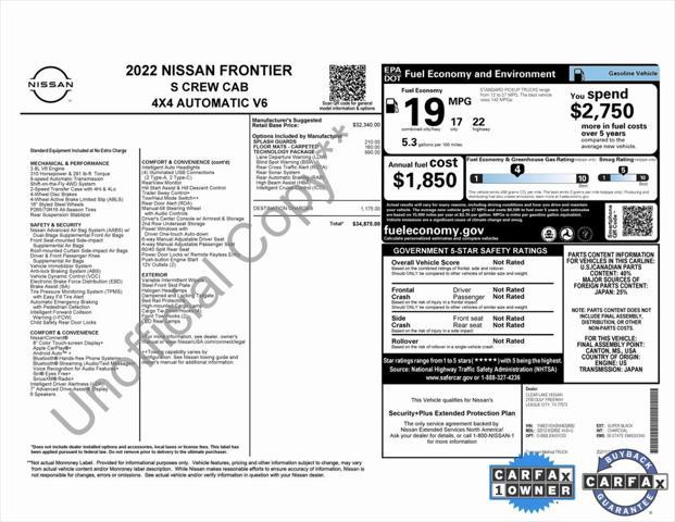 used 2022 Nissan Frontier car, priced at $20,791