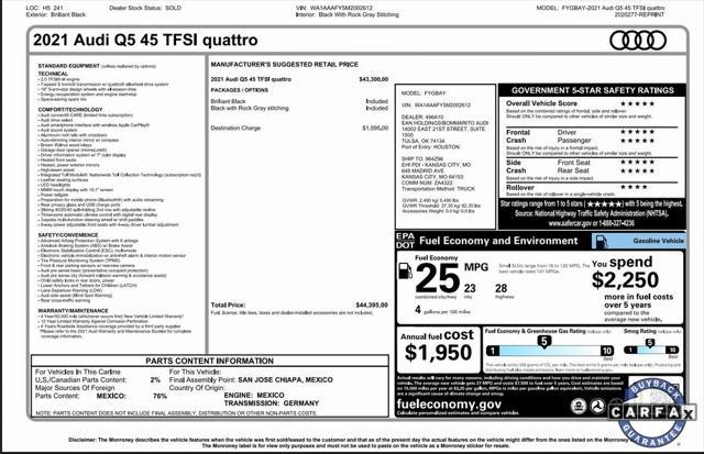 used 2021 Audi Q5 car, priced at $18,497