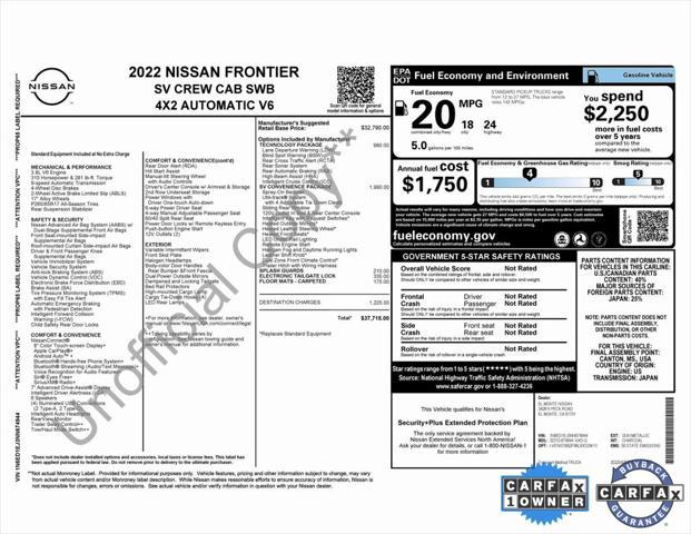 used 2022 Nissan Frontier car, priced at $22,700