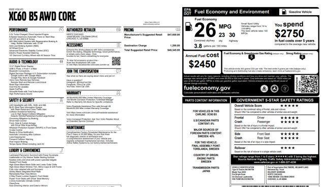 used 2025 Volvo XC60 car, priced at $31,990