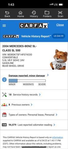 used 2004 Mercedes-Benz SL-Class car, priced at $9,984