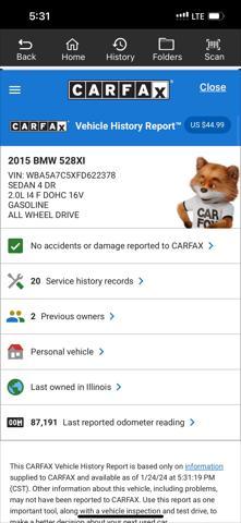 used 2015 BMW 528 car, priced at $13,985