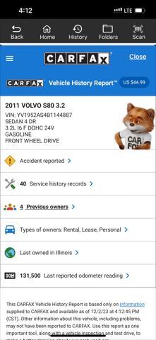 used 2011 Volvo S80 car, priced at $7,985