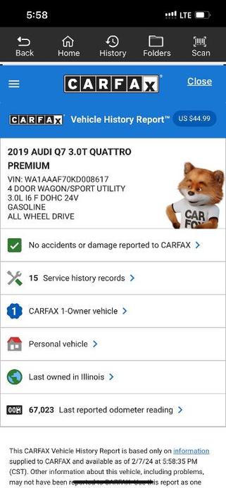 used 2019 Audi Q7 car, priced at $24,985