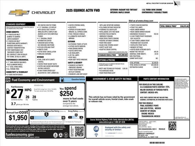 used 2025 Chevrolet Equinox car, priced at $34,875