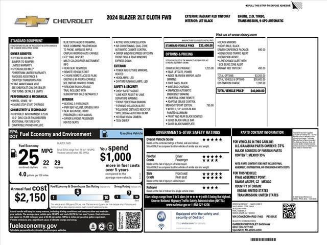 used 2024 Chevrolet Blazer car, priced at $29,900