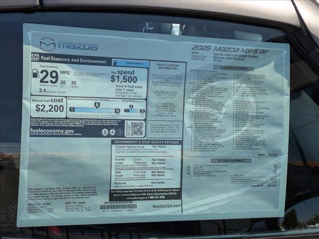 new 2025 Mazda MX-5 Miata RF car, priced at $39,747