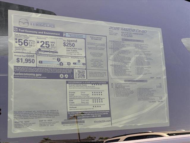 new 2025 Mazda CX-90 PHEV car, priced at $53,222
