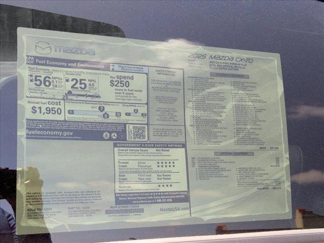 new 2025 Mazda CX-70 PHEV car, priced at $56,565