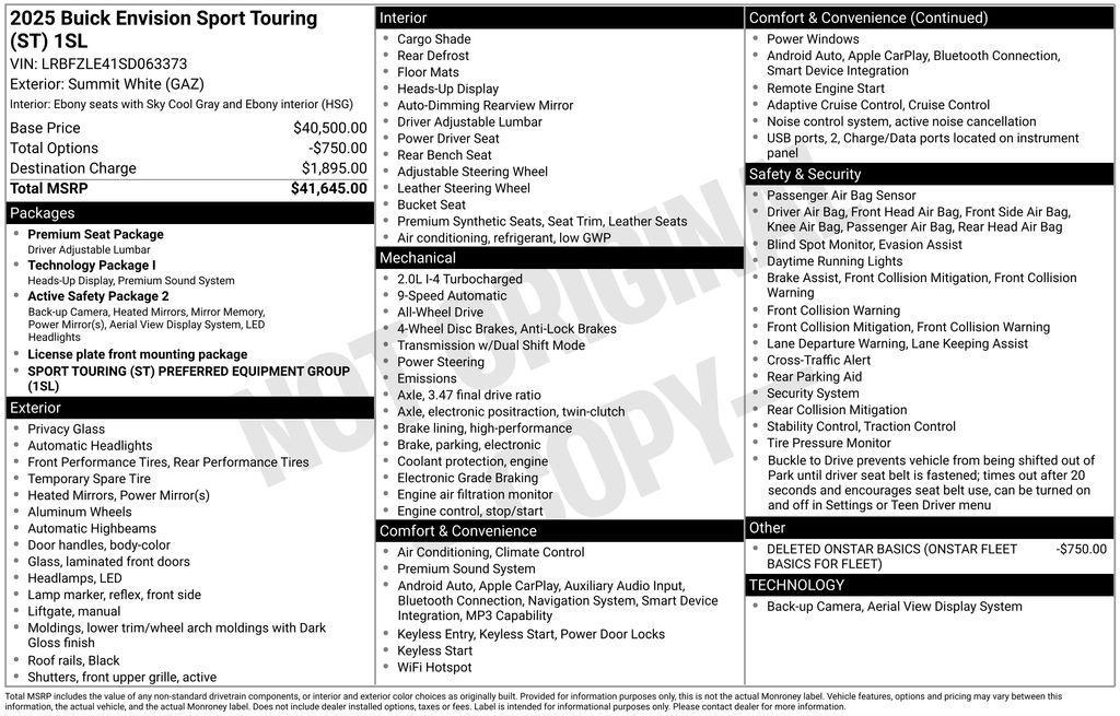 used 2025 Buick Envision car, priced at $31,940