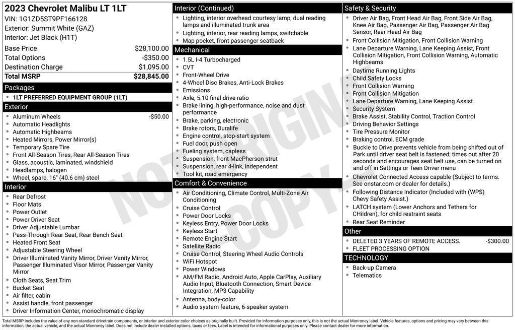 used 2023 Chevrolet Malibu car, priced at $17,997