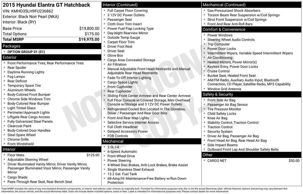 used 2015 Hyundai Elantra GT car, priced at $8,999