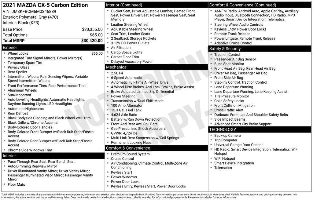 used 2021 Mazda CX-5 car, priced at $23,499