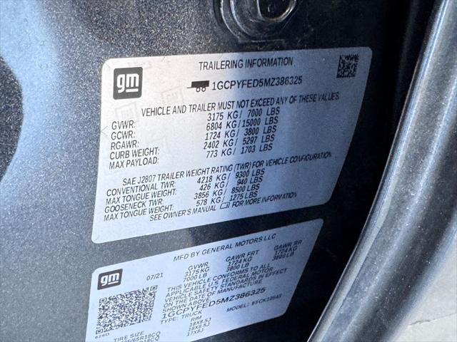 used 2021 Chevrolet Silverado 1500 car, priced at $38,987