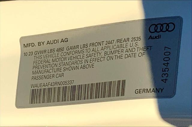 new 2024 Audi A4 car, priced at $49,336