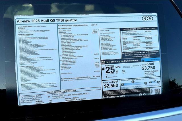 new 2025 Audi Q5 car, priced at $61,390