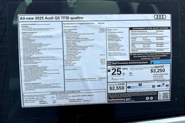 new 2025 Audi Q5 car, priced at $60,440