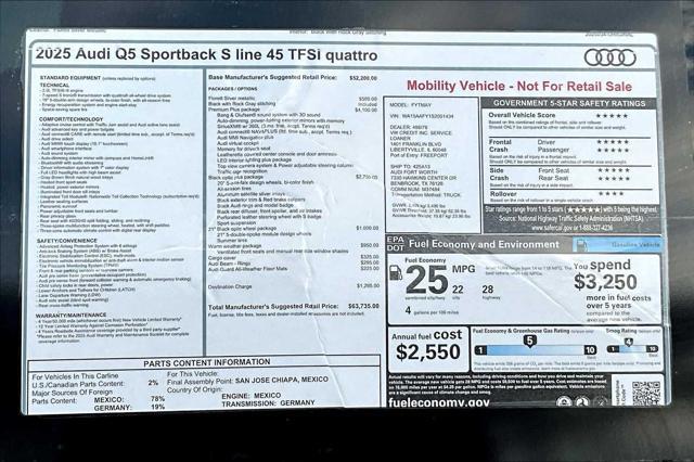 new 2025 Audi Q5 car, priced at $63,735