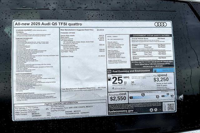 new 2025 Audi Q5 car, priced at $57,775
