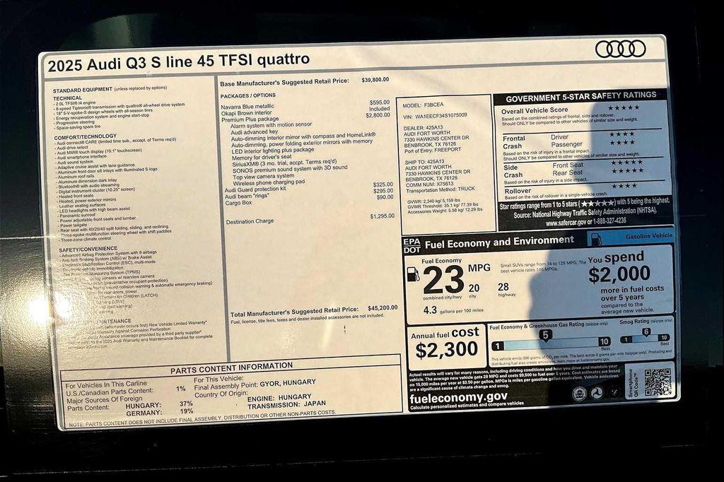 new 2025 Audi Q3 car, priced at $43,844