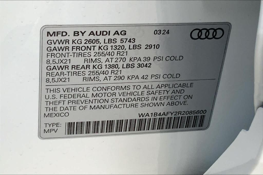 new 2024 Audi SQ5 car, priced at $69,352