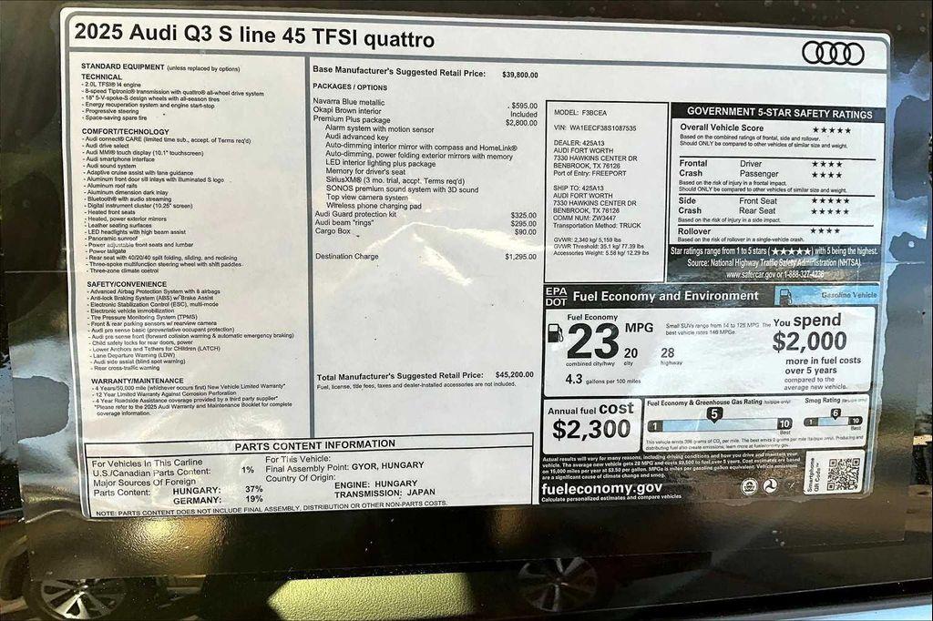 new 2025 Audi Q3 car, priced at $43,844