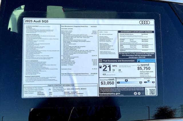 new 2025 Audi SQ5 car, priced at $72,784