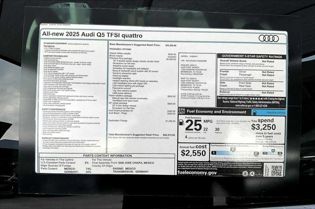 new 2025 Audi Q5 car, priced at $60,975