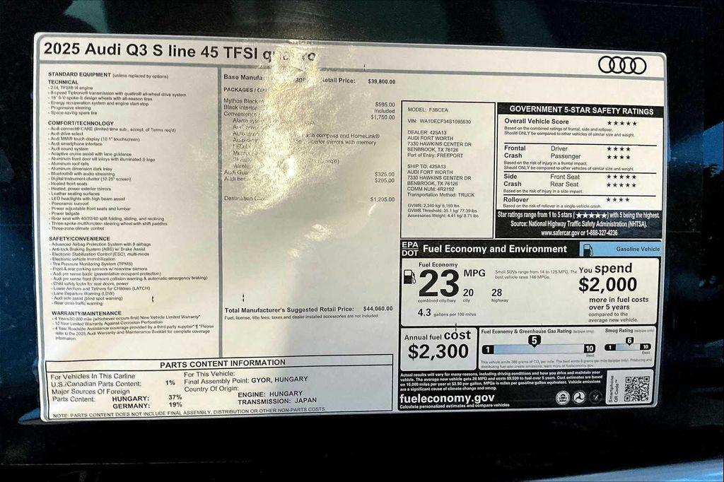 new 2025 Audi Q3 car, priced at $42,518