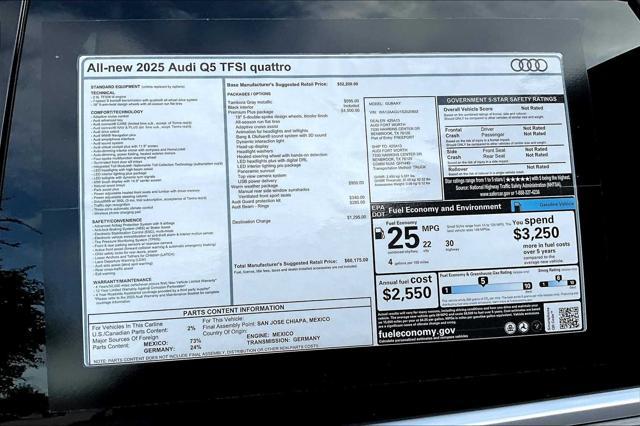 new 2025 Audi Q5 car, priced at $60,175