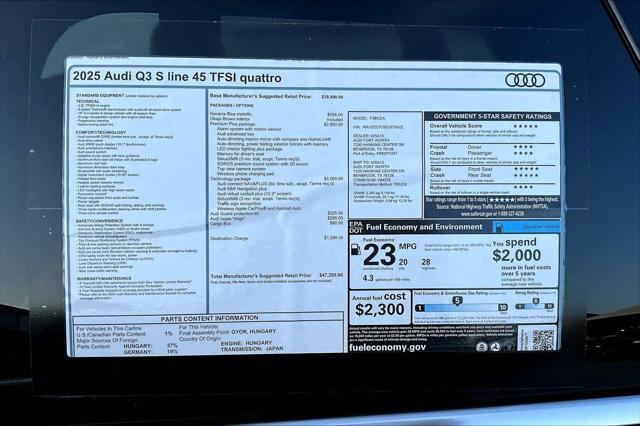 new 2025 Audi Q3 car, priced at $47,200