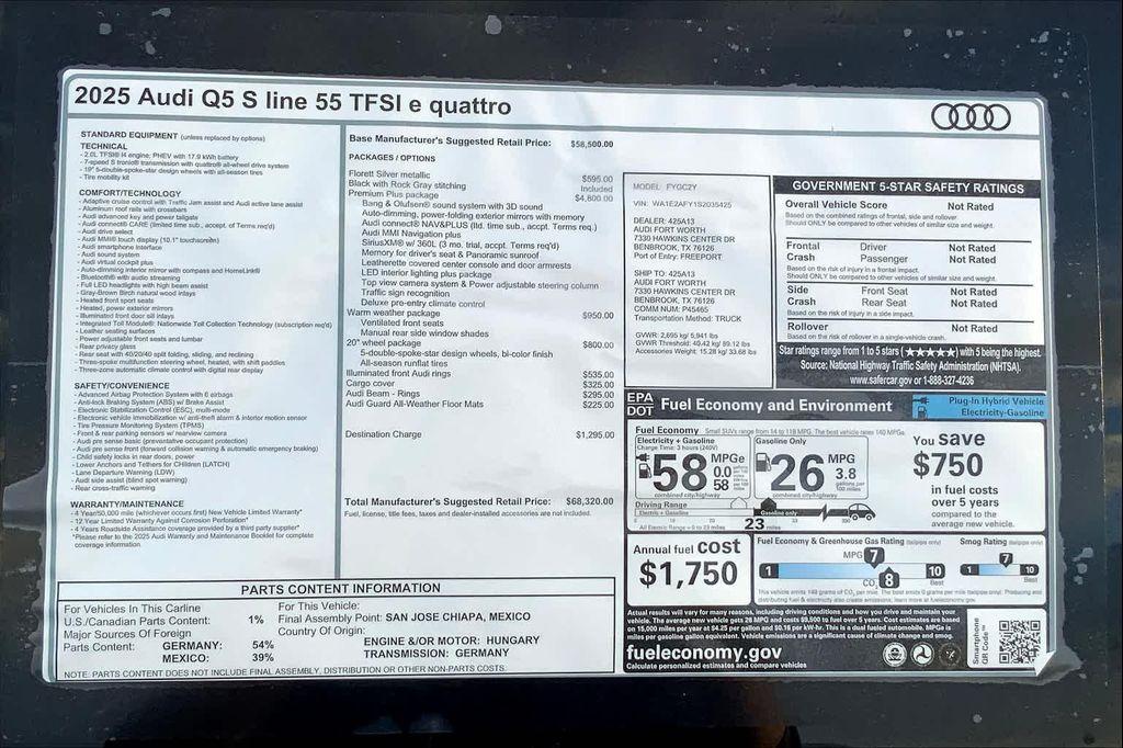 new 2025 Audi Q5 car, priced at $65,929