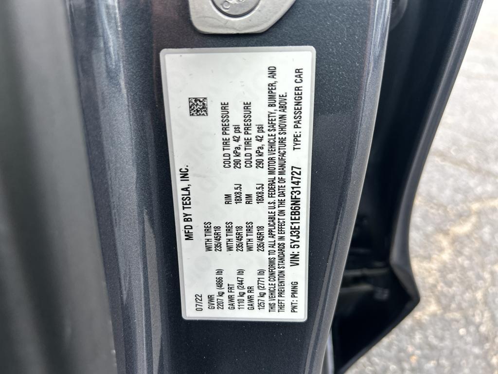 used 2022 Tesla Model 3 car, priced at $27,998