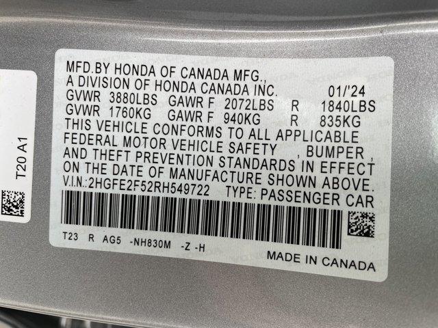used 2024 Honda Civic car, priced at $26,475