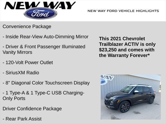 used 2021 Chevrolet TrailBlazer car, priced at $23,250