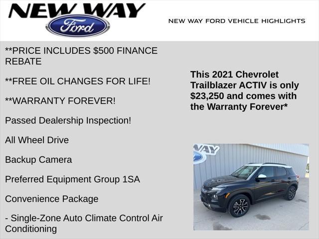 used 2021 Chevrolet TrailBlazer car, priced at $23,250