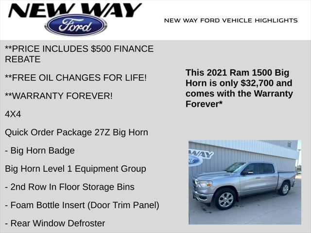 used 2021 Ram 1500 car, priced at $32,700