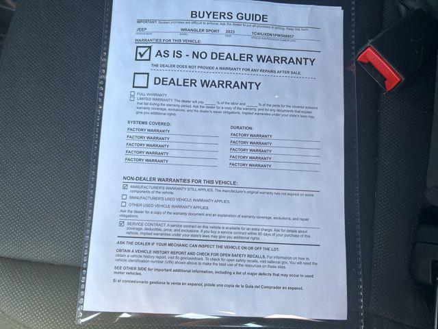 used 2023 Jeep Wrangler car, priced at $31,000